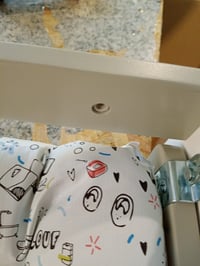 Măsuță de înfășat pliabilă de perete Badabulle Plouf cu raft și salteluță — înveliș uzat, crăpat, lovit (stare: vezi poza nr. 2) 14