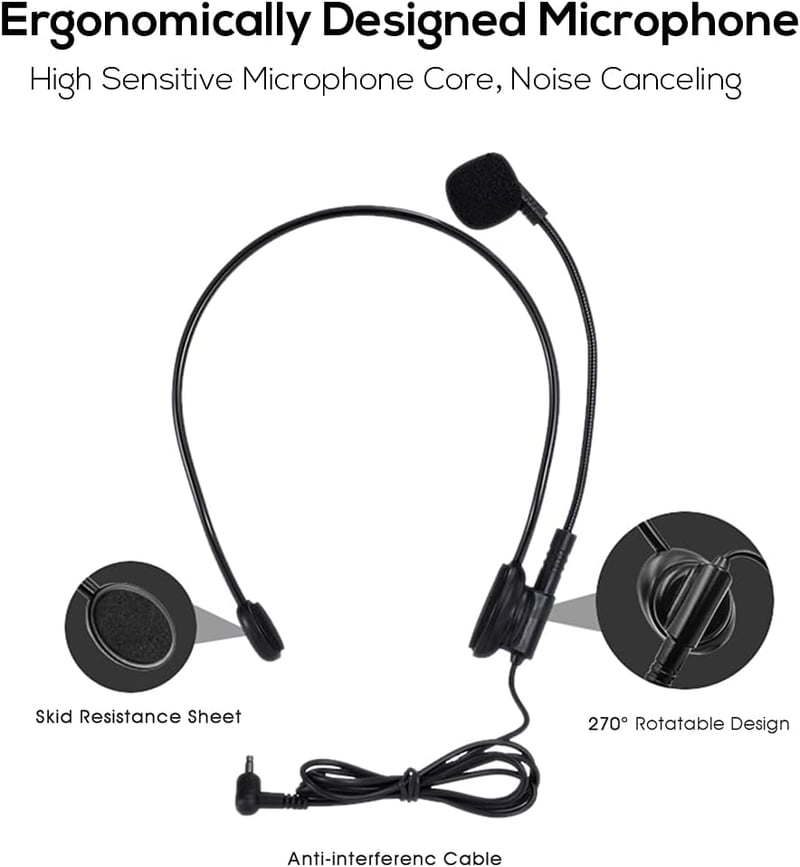 SHIDU 15W hordozható hangosító mikrofon és headset - tanároknak, idegenvezetőknek