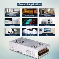 RUIZHI 12V 30A Kapcsolóüzemű Tápegység 360W - Univerzális Adapter LED Szalagokhoz, 3D Nyomtatókhoz, Számítógépes Projektekhez 6