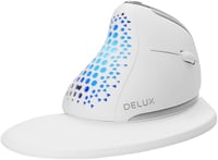 DeLUX Seeker Fehér Ergonomikus Egér OLED Kijelzővel, 7200 DPI, 4 Eszközhöz 1