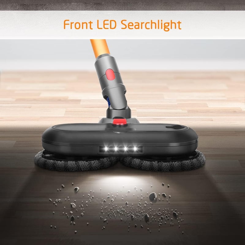 DrRobor Felmosó Adapter Dyson V11 V10 V15 V8 V7 Porszívókhoz - Víztartályos Feltét LED Világítással és 6 Mosható Moptalppal
