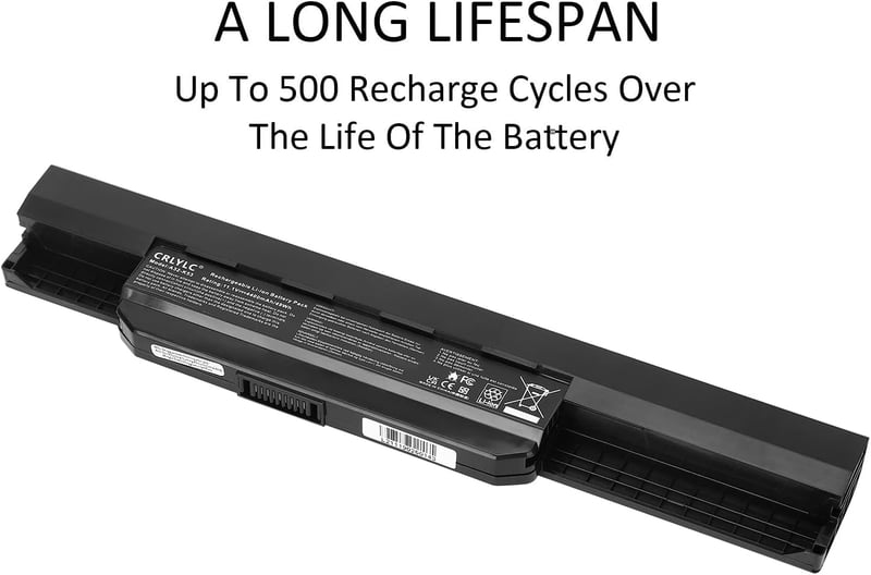 CRLYLC A32-K53 Laptop Akkumulátor 4400mAh 11.1V - ASUS K53 K53E X53 X54 A43 A53 Sorozatú Notebookokhoz - 6 Cellás Csereakku
