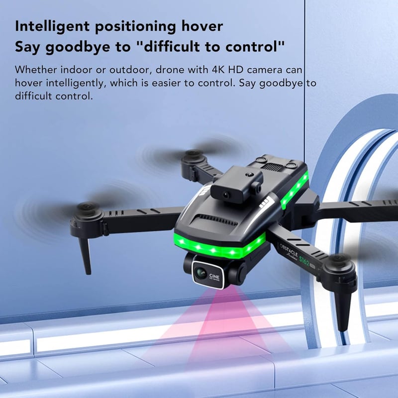 Fabater FPV Drón 4K HD Dupla Kamerával, WiFi 1080P Összecsukható Quadcopter Kezdőknek, Gesztus Vezérlés, Akkumulátor és Táska
