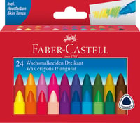 Faber-Castell 120024 Set trokutastih voštanih bojica – 24 komada, živopisne boje, vodootporne – za predškolce i školarce 1