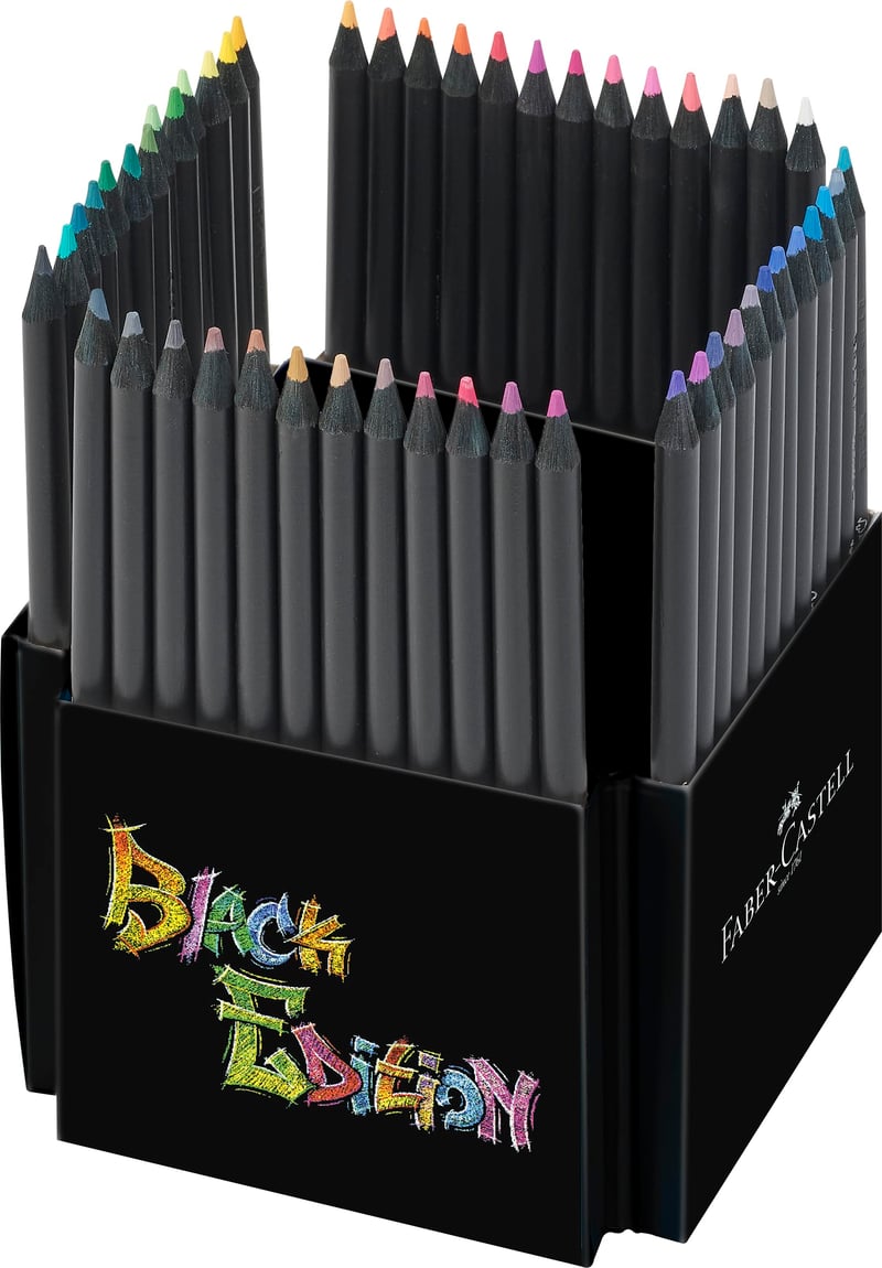 Sada farebných ceruziek Faber-Castell Black Edition, 50 kusov v kartónovej škatuľke