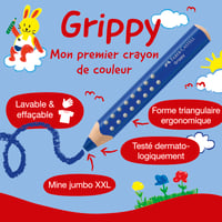 Strúhadlo na ceruzky Faber-Castell Grippy s ochranou proti porezaniu, modré 3