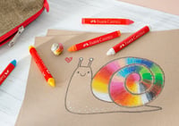 Faber-Castell Trojhranné voskovky pre deti 12 farieb – Súprava hrubých farebných voskoviek, 12 ks 2