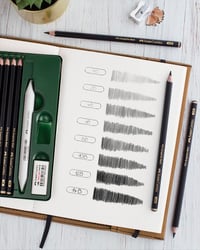 Sada ceruziek Faber-Castell Pitt Graphite Matt, 6 ks grafitových ceruziek, guma a strúhadlo, čierna 4