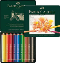Set de creioane colorate Faber-Castell Polychromos, 24 de culori, în cutie metalică, set de creioane pentru desen artistic 1