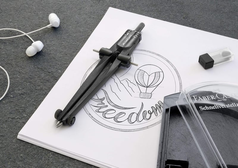 Faber-Castell Stream Gyorsoldó Körző Acél Ezüst-Fekete - black, Stream