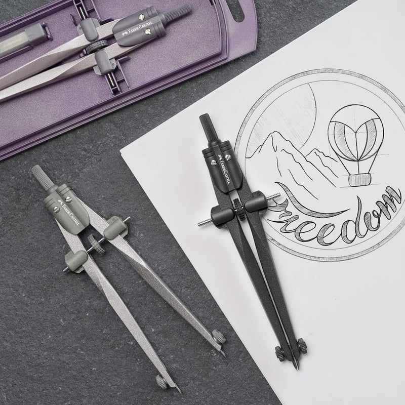 Faber-Castell Stream Gyorsoldó Körző Acél Ezüst-Fekete - black, Stream