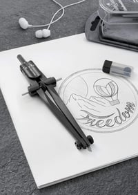 Faber-Castell Stream Gyorsoldó Körző Acél Ezüst-Fekete - black, Stream 5