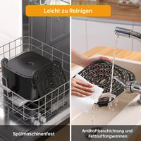 FABULETTA Forrólevegős Fritőz 5.7L - 11 Funkciós Olajmentes Sütő 230°C, LED Érintőkijelző, 6 Órás Időzítő, Gyors Melegítés, Rázás Funkció, 1 6