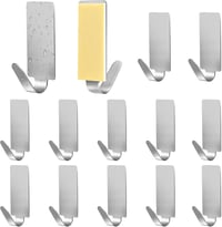 Faburo Öntapadós Kampó Szett 12 db, Erős Falra Ragasztható Horog Fürdőszobához és Konyhához - Pack of 12 1