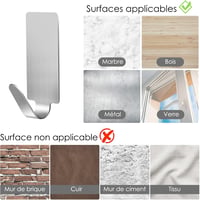 Faburo Öntapadós Kampó Szett 12 db, Erős Falra Ragasztható Horog Fürdőszobához és Konyhához - Pack of 12 4