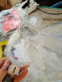 Set mască de scufundări fără ramă Cressi F1 și snorkel, transparent, 100% silicon, sticlă securizată — cu depuneri de calcar (stare: vezi a 2-a imagine) 5
