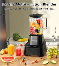 Facelle Turmixgép 1,6L Üvegkancsóval - Érintőképernyős Smoothie Készítő 4 Sebességfokozattal, Kivehető Rozsdamentes Acél Pengével, Fekete 7