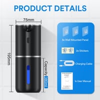 Fachixy Automata Szappan Adagoló Digitális Kijelzővel 380ml USB Töltés IPX5 Vízálló 7
