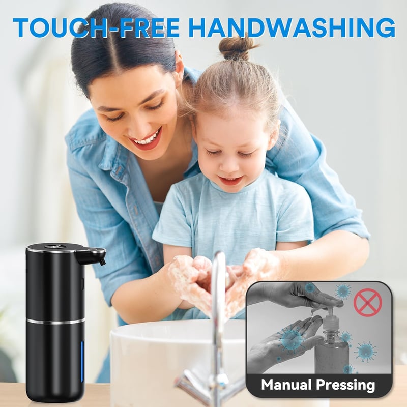 Fachixy Automata Szappan Adagoló Digitális Kijelzővel 380ml USB Töltés IPX5 Vízálló