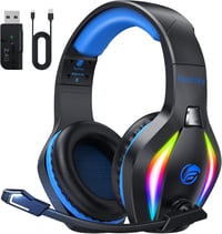 Fachixy FC100 Wireless Gaming Headset 2.4G PS5 PS4 PC Switch, 50 órás akkumulátor - RGB Black/Blue, Pro-Wireless 1