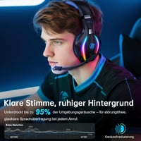 Fachixy FC100 Wireless Gaming Headset 2.4G PS5 PS4 PC Switch, 50 órás akkumulátor - RGB Black/Blue, Pro-Wireless 3
