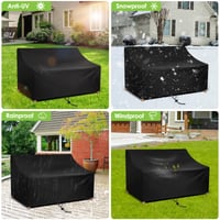 Husă de Protecție pentru Bancă de Grădină Fachmach, 3 Locuri, Impermeabilă, Material Oxford, Husă de Mobilier Respirabilă, Negru 5