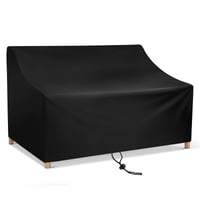 Husă de Protecție pentru Bancă de Grădină Fachmach, 3 Locuri, Impermeabilă, Material Oxford, Husă de Mobilier Respirabilă, Negru 1
