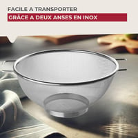 Fackelmann 9983650 Súprava nerezových sitiek 2 ks – čínske sitko a cedidlo, strieborná, priemer 20 cm a 26 cm 4
