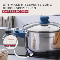 Oală din oțel inoxidabil Fackelmann Essential, diametru 20 cm, cu mânere albastre soft-touch, pentru toate tipurile de plită 5