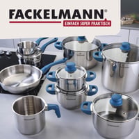 Oală din oțel inoxidabil Fackelmann Essential, diametru 20 cm, cu mânere albastre soft-touch, pentru toate tipurile de plită 8