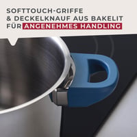 Oală din oțel inoxidabil Fackelmann Essential, diametru 20 cm, cu mânere albastre soft-touch, pentru toate tipurile de plită 6
