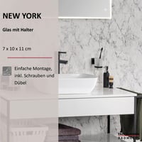 Držiak na zubné kefky Fackelmann New York – matná čierna a matné sklo – možnosť montáže bez vŕtania – 7 x 10 x 11 cm 2