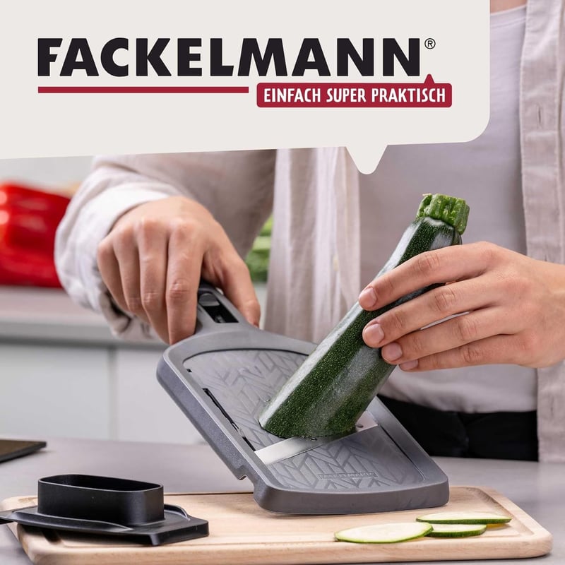 Fackelmann rozsdamentes zöldségvágó 4 fokozatú szeletelővel és maradék tartóval