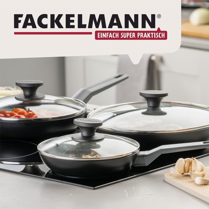 Fackelmann üveg fedő 28 cm fekete bakelittel