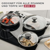 Fackelmann üveg fedő 28 cm fekete bakelittel 6