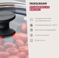 Fackelmann üveg fedő 28 cm fekete bakelittel 2