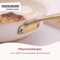 Tigaie Fackelmann x Pamela Reif 28 cm - Aluminiu reciclat cu înveliș ceramic fără PFAS, bej pastel, pentru toate plitele 8