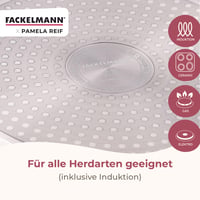 Tigaie Fackelmann x Pamela Reif 28 cm - Aluminiu reciclat cu înveliș ceramic fără PFAS, bej pastel, pentru toate plitele 4