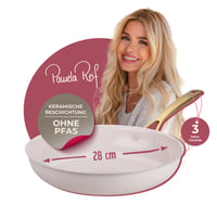 Tigaie Fackelmann x Pamela Reif 28 cm - Aluminiu reciclat cu înveliș ceramic fără PFAS, bej pastel, pentru toate plitele 10