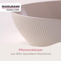Sada panvíc Fackelmann x Pamela Reif 3 ks – Ø 20/24/28 cm, pastelová béžová, keramický povrch bez PFAS, recyklovaný hliník, na všetky typy sporákov 8