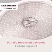 Sada panvíc Fackelmann x Pamela Reif 3 ks – Ø 20/24/28 cm, pastelová béžová, keramický povrch bez PFAS, recyklovaný hliník, na všetky typy sporákov 4
