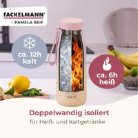 Fackelmann x Pamela Reif termo boca 550 ml – Dvostruka stijenka od nehrđajućeg čelika sa silikonskom izolacijom za tople i hladne napitke, nepropusna 4