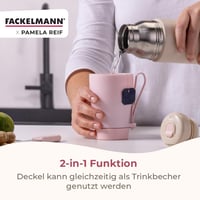 Fackelmann x Pamela Reif termo boca 550 ml – Dvostruka stijenka od nehrđajućeg čelika sa silikonskom izolacijom za tople i hladne napitke, nepropusna 7
