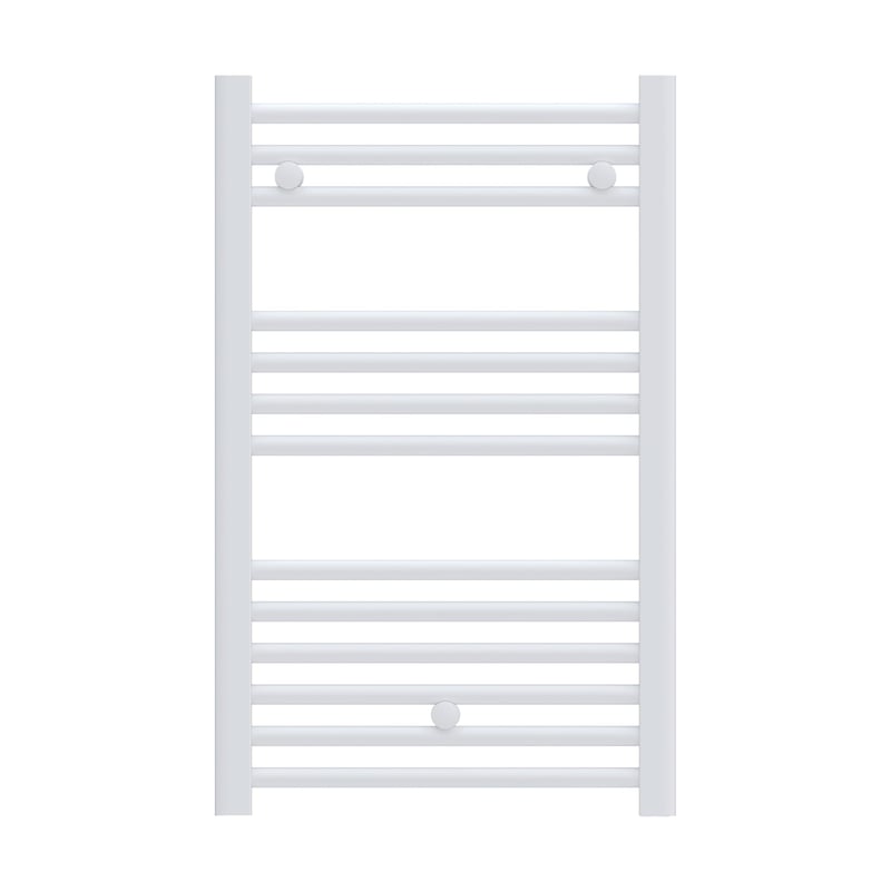 Facula Ocean fehér vizes törölközőmelegítő radiátor 803x500 mm, 3 tartóval és légtelenítővel, 3x1/2 csatlakozással