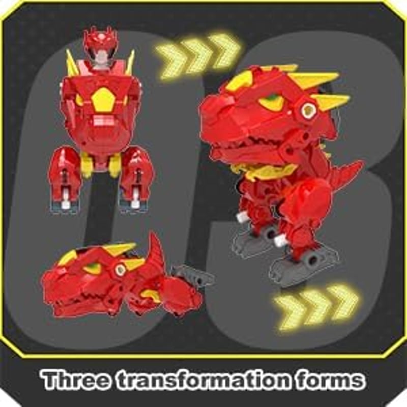 XUEXUE 6 în 1 Jucărie Robot Dinozaur Transformabil, 8 cm, pentru Copii de 6+ Ani