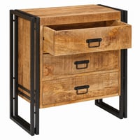 Comodă de dining vidaXL cu 3 sertare, maro - Defectă, parțial — parțial defectă, parțial funcțională: structură desfăcută (stare: vezi a 2-a fotografie) 1