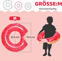 FaDazCruxt Nafukovacie koleso na plávanie v tvare šišky pre deti a tínedžerov, na letnú párty v bazéne, ružové, 90 cm 2