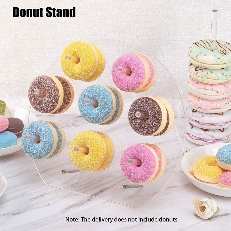 Faderr Akril Fánk Fali Tartó, Átlátszó Donut Stand Esküvőre és Születésnapra