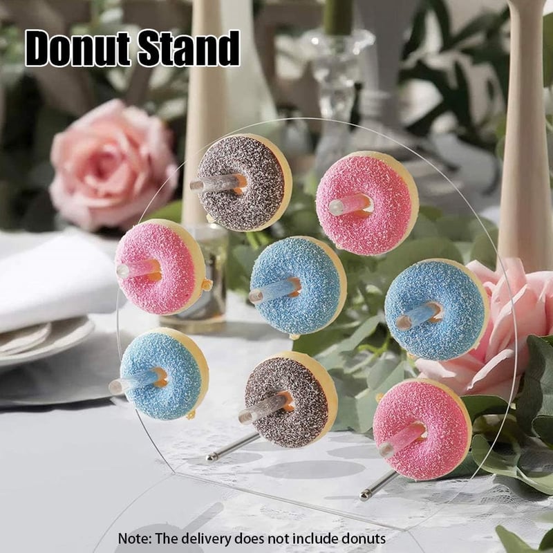 Faderr Akril Fánk Fali Tartó, Átlátszó Donut Stand Esküvőre és Születésnapra