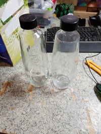 Zamjenska staklena boca za SodaStream DUO i E-DUO, 1 l, 2 komada, periva u perilici posuđa, s crnim čepom, za aparat za gaziranu vodu 2